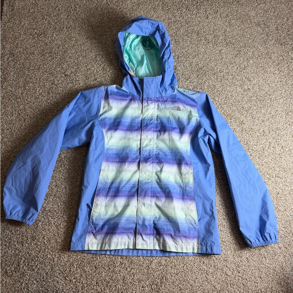 The North Face Mint-Blue Girls'‎ Hooded Windbreaker